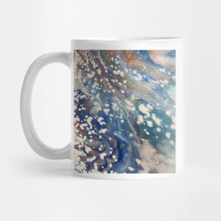 Blue, copper and white bubbles Mug